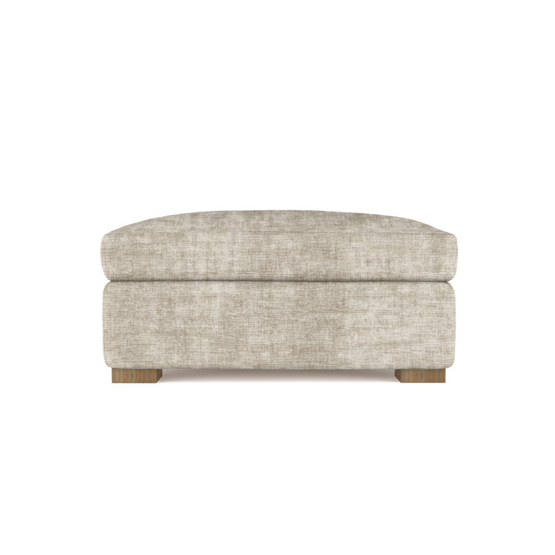Crosby Ottoman, Dark Brown, Plush Velvet Silver Streak