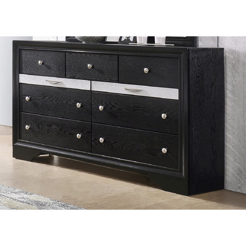 Mobilier de chambre à coucher en bois massif de luxe moderne 1 pièce Glam