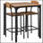 3 Piece Bar Table Set, Industrial Counter Height Dining Table Set, Bar Table & Chairs with Legs-1303140896