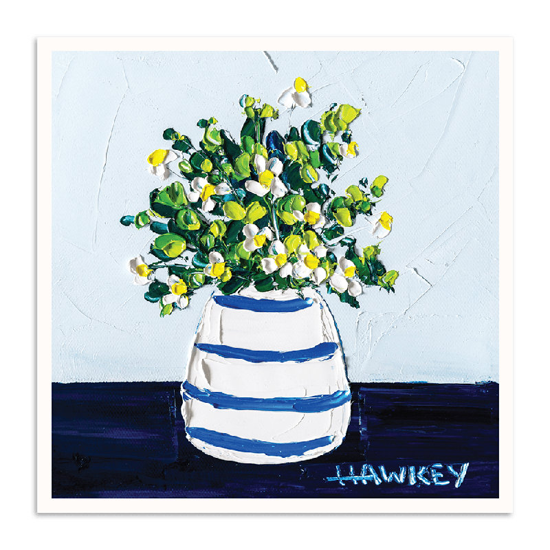 Girl In The Country Navy by Rosalind Wheeler - Painting on Canvas, 41cm H x 41cm W x 3cm D, Wrapped Canvas