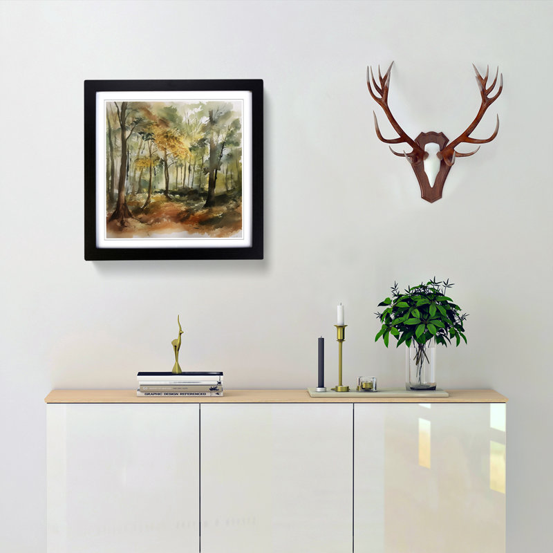 Single Picture Frame Print on Wood, Black