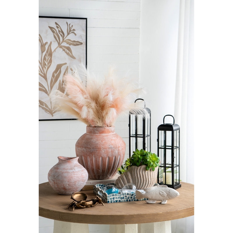 Pot à fleurs 11,5x7x7 pouces sable et ciment pour décoration rustique avec des herbes traînantes