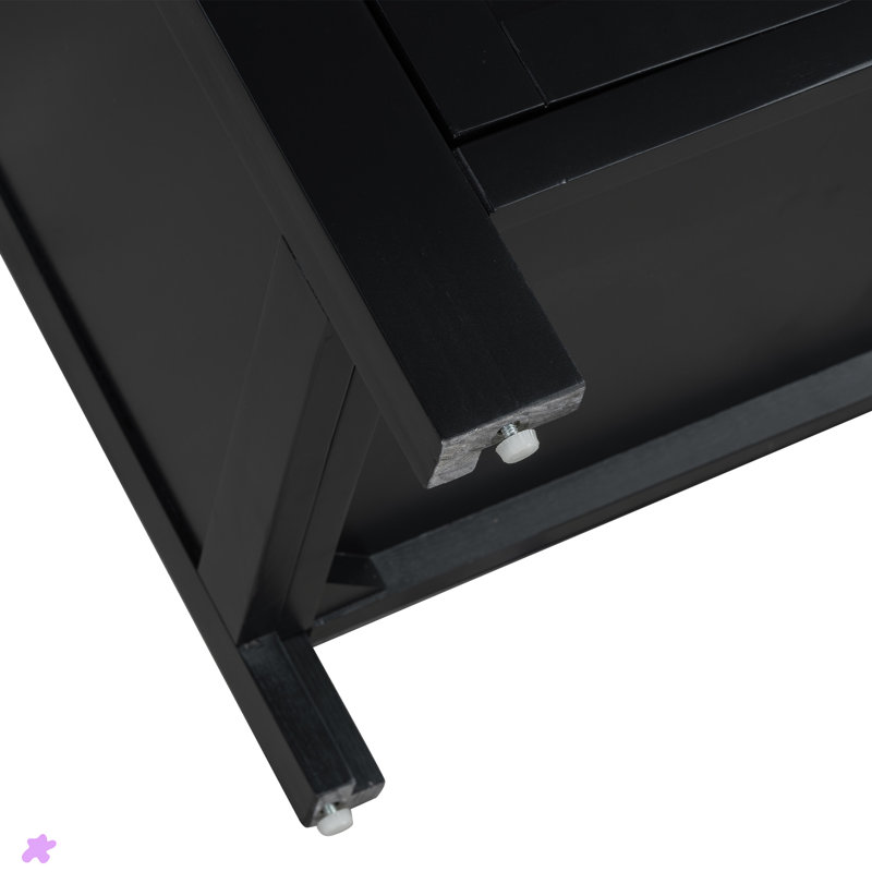 Buffet de rangement 4 portes avec tablettes réglables pour le salon et le bureau, Noir, noir, noir, noir
