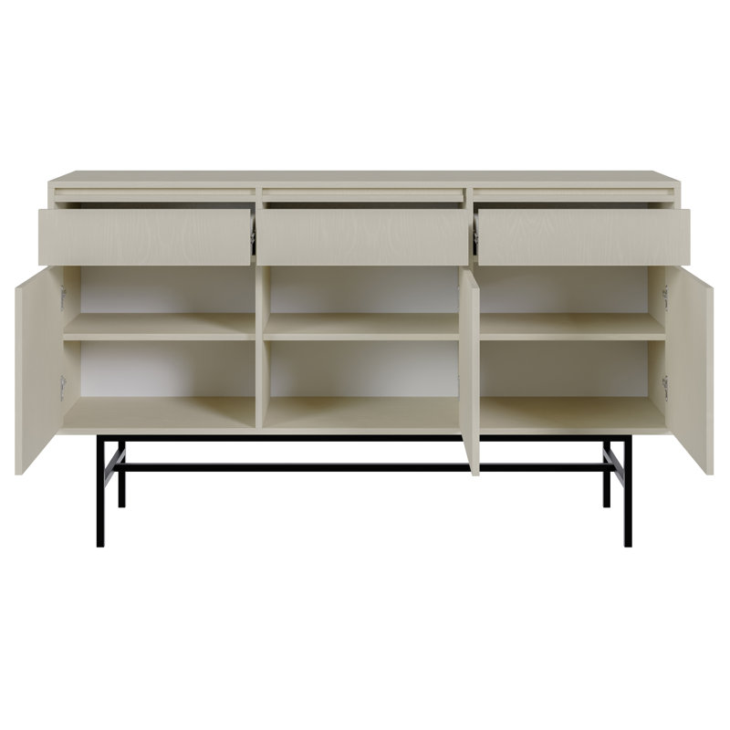 Bannie 154cm W 3 - Drawer Chest of Drawers, Sand Beige