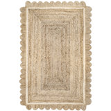 Tera Jute Area Rug for Dining Room Living Room Kitchen, Ivory