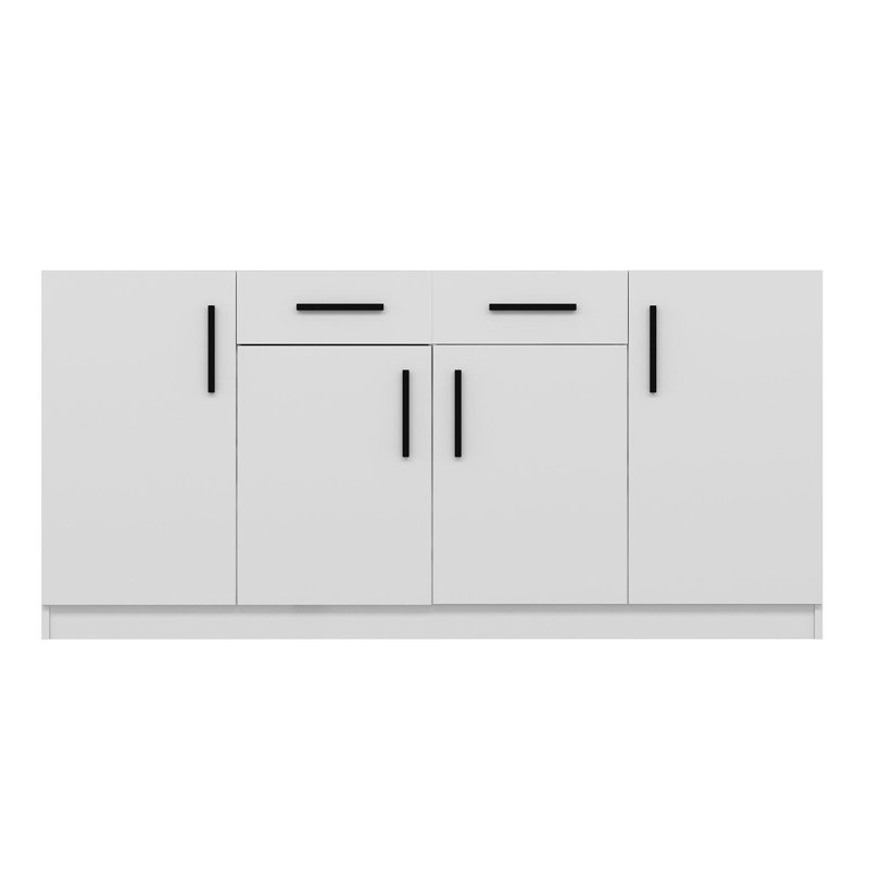 Wesa Elegant White Console Table, 70.9 x 33.5 x 18.5 Inches | 100% Melamine Coated Particle Board, Thickness: 0.7 Inches | Stylish Storage Solution for Living Room, Entryway, & Home Office | Durable & Modern Design