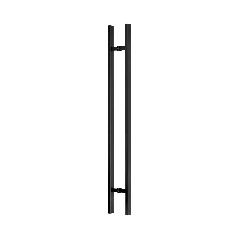 Élégante poignée de porte rectangulaire en forme de H pour la maison, Noir, H 2 po x l 6 po x P 48 po