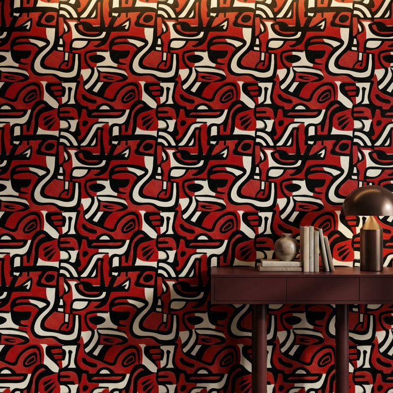 Abstract Wallpaper Geometric Modern Wall Double Roll