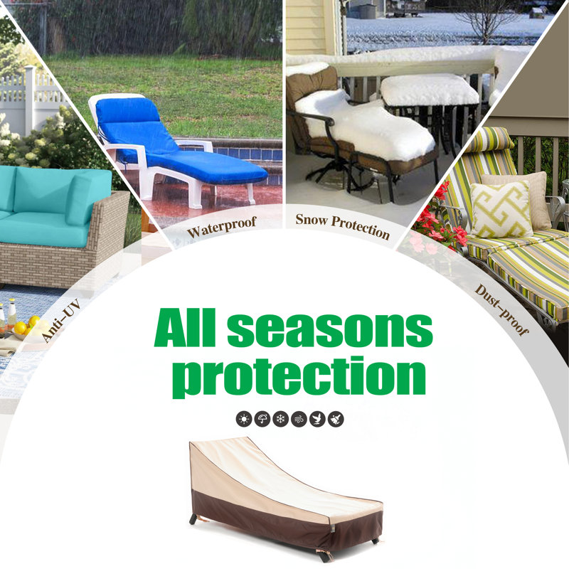 Premium Waterproof Outdoor Patio Chaise Lounge Covers : Latest Rip-Stop Fabric, 3-Year Warranty, 30" H x 30" W x 79" D