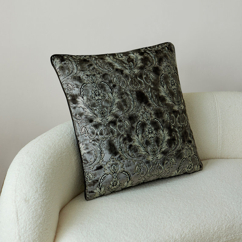 Housse de coussin réversible en velours abstrait, Abstrait gris