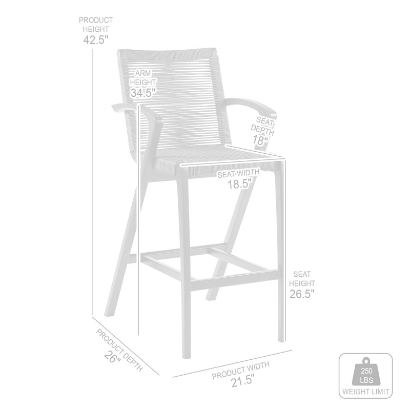 Tabouret à hauteur de comptoir Rinaldi, 26.5"