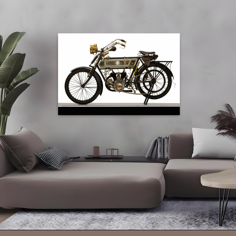 «Alcyon V-Twin Moto», paysage abstrait, nature, H 32 po x l 48 po