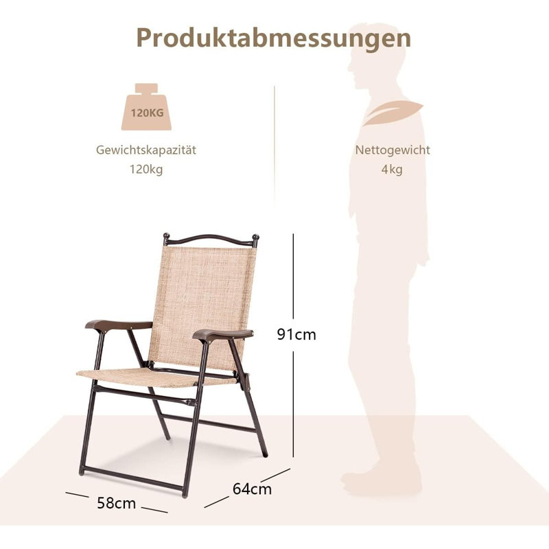 Martelle Folding Camping Chair, Beige