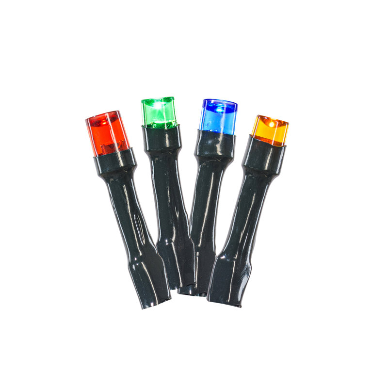 Charlton Home® 50 LED Warm White Battery Operated Light Set, Green Wire with 5 Bulb Spacing.", Multicolor