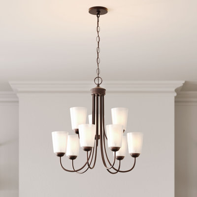 9 lumières 25,25 po Lustre en bronze huilé