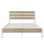 Structure de lit grand en métal avec tête et pied de lit en bois Alicia, lit plateforme rustique industriel avec support en acier robuste, aucun sommier requis, rangement sous le lit, sommier anti-bruit, naturel-1758362919-1830588107