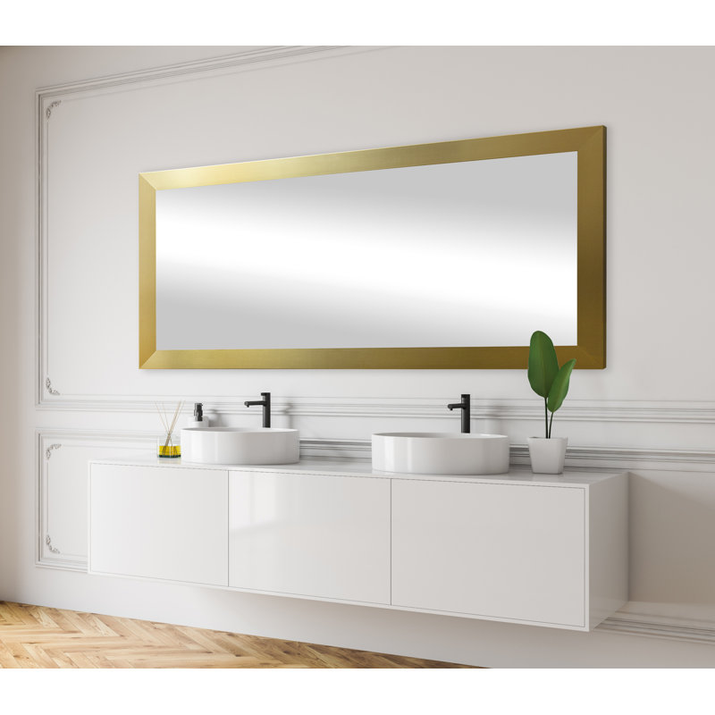 Miroir de salle de bain Glam, 34,5 po x 61 po, Tourbillon doré