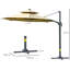 Aarun 330 cm W X 330 cm D Hexagonal Lighted Beach Parasol with Crank Lift-57652054