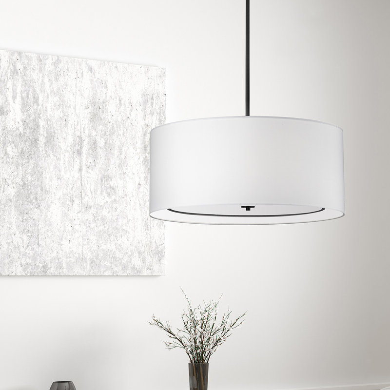 Luminaire suspendu incandescente 4 lumières de la marie, H 10 po x l 30 po x P 30 po