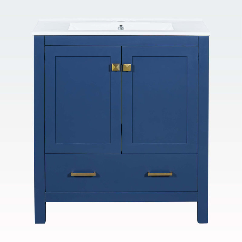 Armoire de salle de bain Leilaney, Bleu