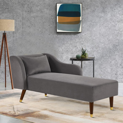 Barbanell Classic Velvet Upholstered Chaise Lounge Chair Indoor Use by Mercer41