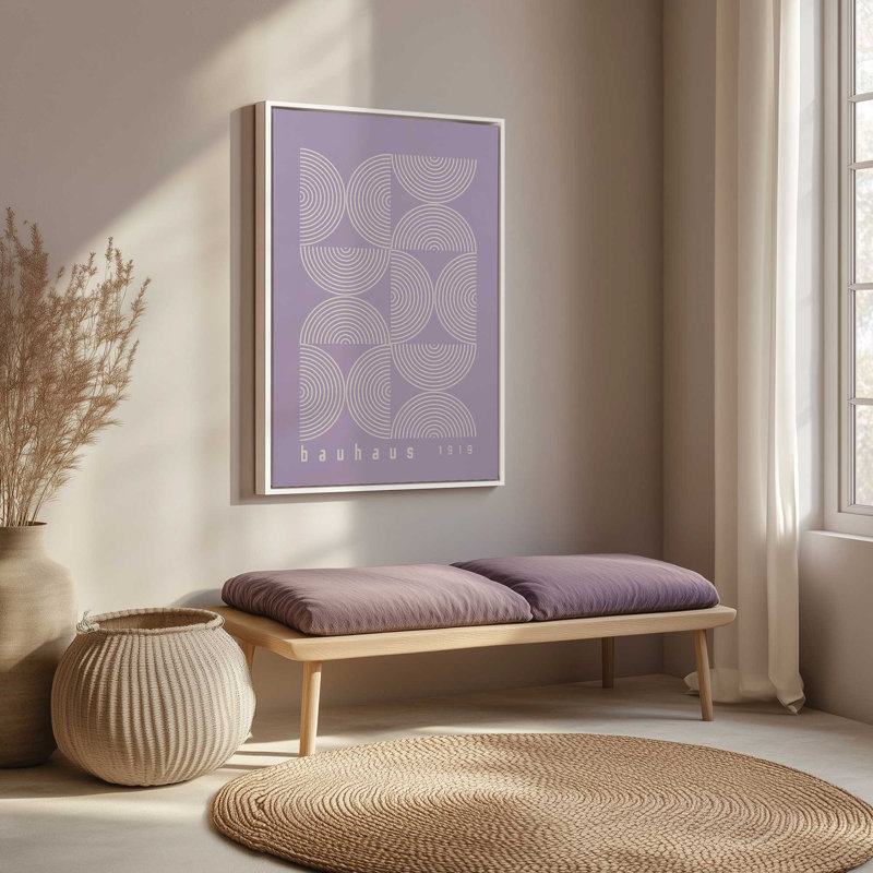 Mauve Bauhaus Composition affiche II, reproduction sur toile , H 18,75 po x l 12,75 po, Noir satiné