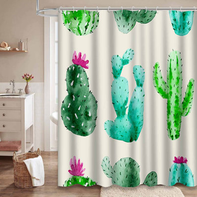 Watercolor Cactus Succulent Grey Natural Botanical Alpaca America with 12 Hooks
