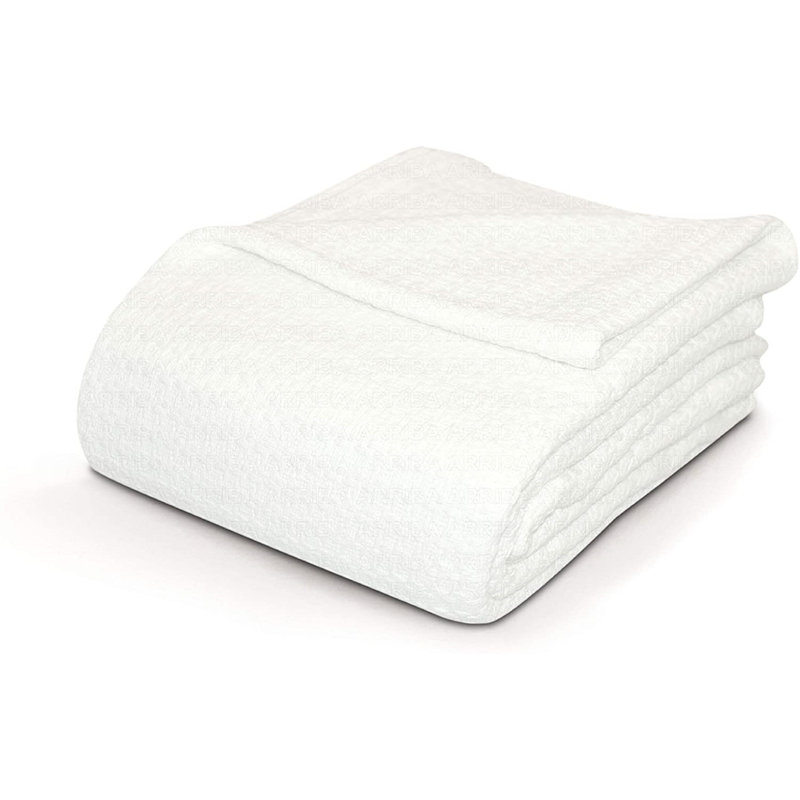 Ivory Twin Cotton Knitted Machine Washable Blanket