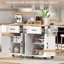 Îlot de cuisine polyvalent avec abattant, prise de courant et grand rangement pour plus de fonctionnalité et de style