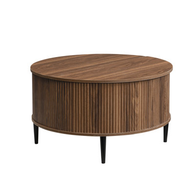 Designer Curved Three-dimensional Texture Lift Top Coffee Table