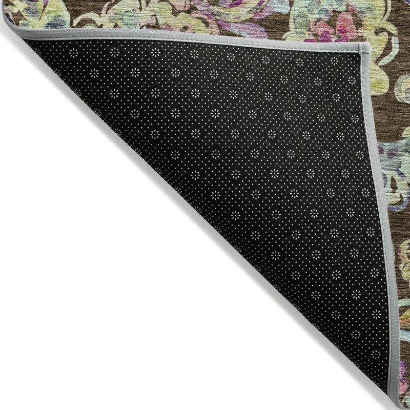 Tapis intérieur / extérieur 3 pi x 5 pi vert à motif cachemire lavable