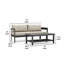 Ensemble de canapé et de table basse Lea, tablette de rangement ouverte, aluminium noir