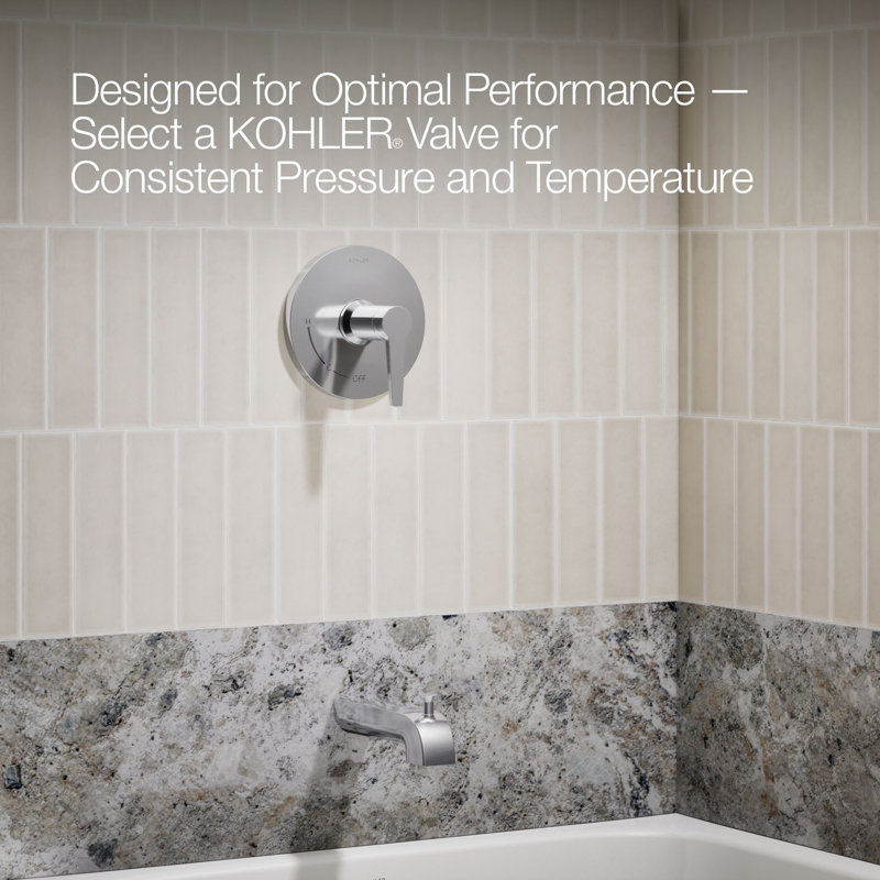 Kohler Pitch Rite-Temp Bath And Shower Trim With 1.75 GPM Water-Saving Single-Function Showerhead, Single Spray Setting