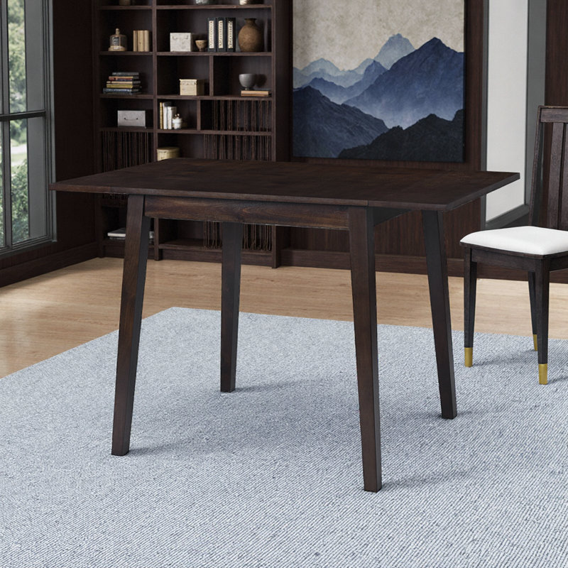 Table de salle à manger extensible en faux marbre - 4 places, peu encombrante pour les petites pièces, Bois espresso