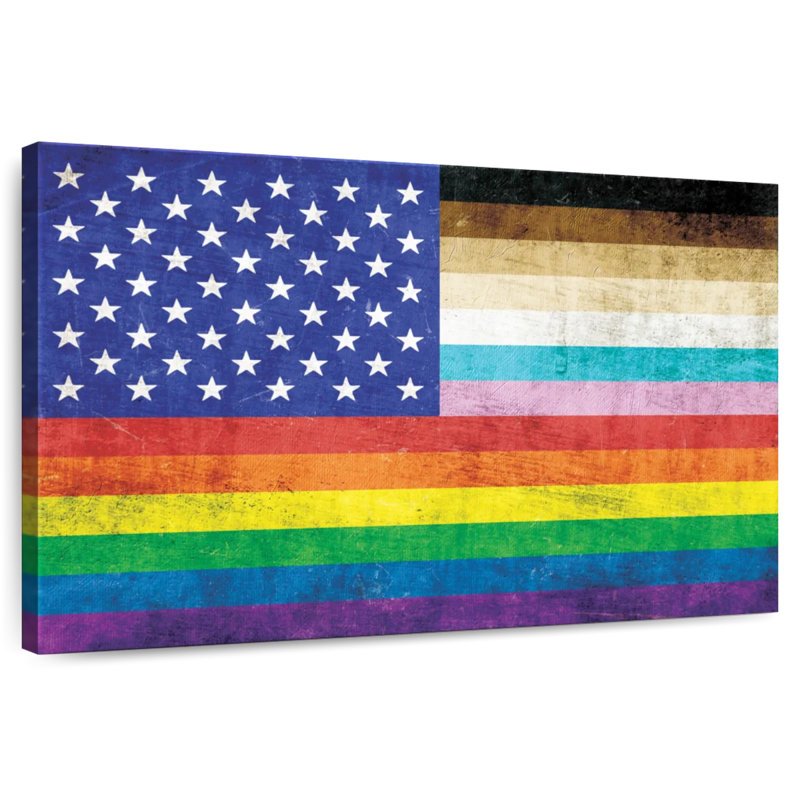 Drapeau de la fierté américaine grunge, H 26 po x l 39 po