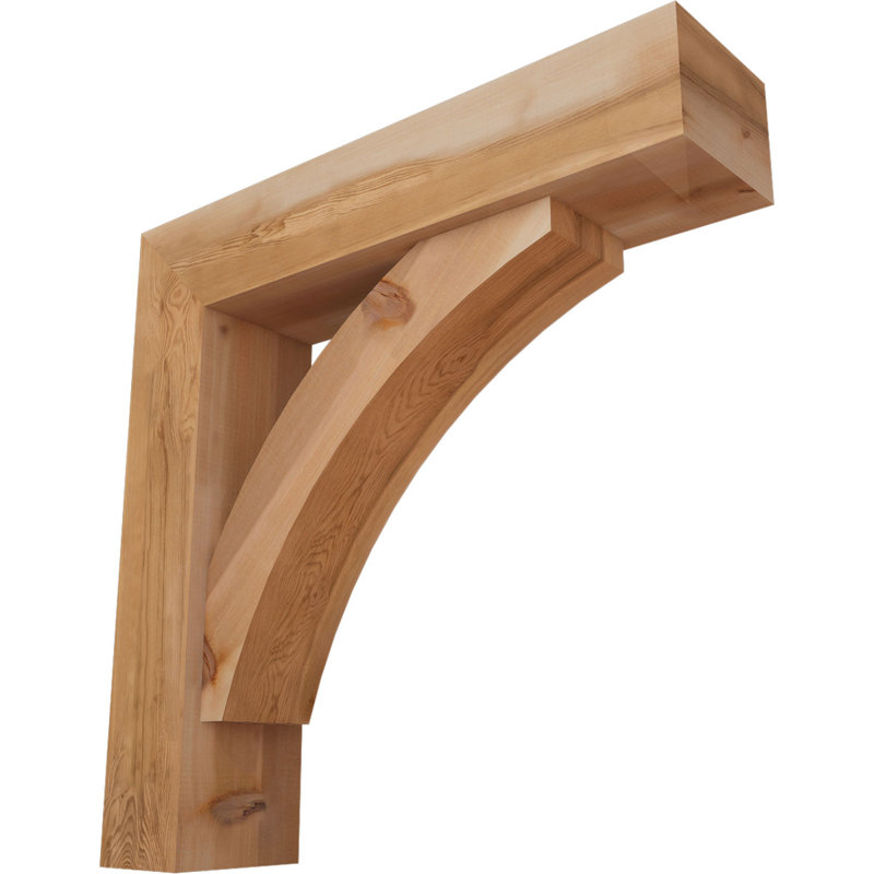 Thorton Block Bracket with Offset Brace, 32 x 32, 7 1/2"W Western Red Cedar (Smooth)