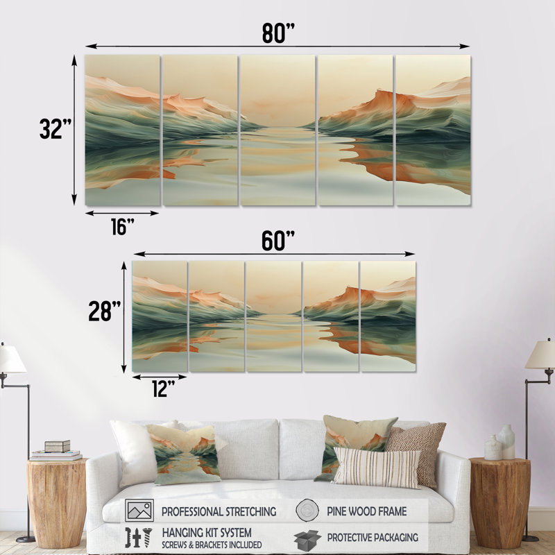 «Green Beige», ensemble de dunes magiques «Sunset Dunes II», H 28 po x l 60 po