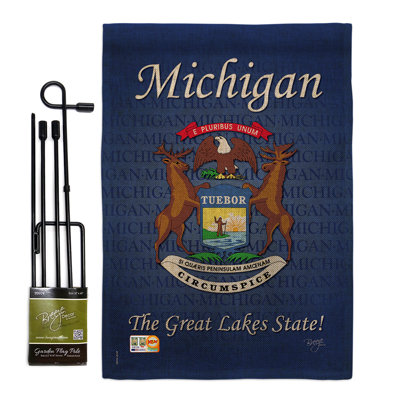 Double Sided 18.5'' H x 13'' W Burlap Flag Set