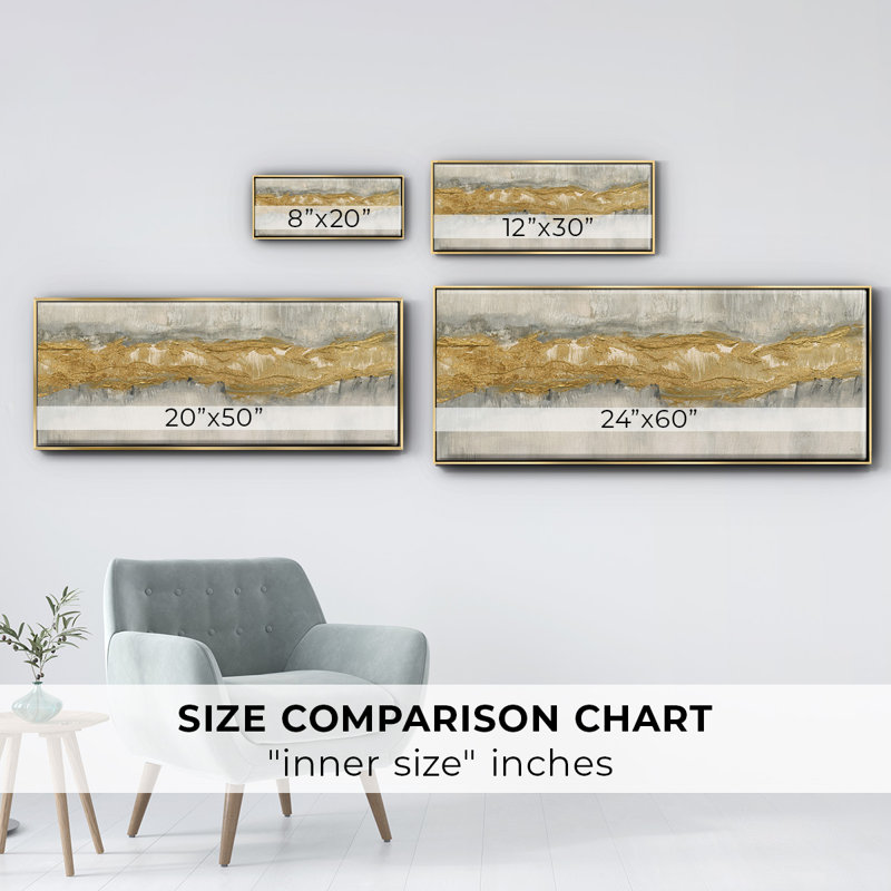 Golden Stream- Framed Canvas