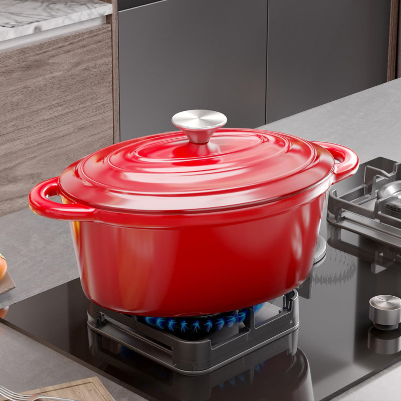 Cocotte ovale émaillée 4,5 pte, Rouge