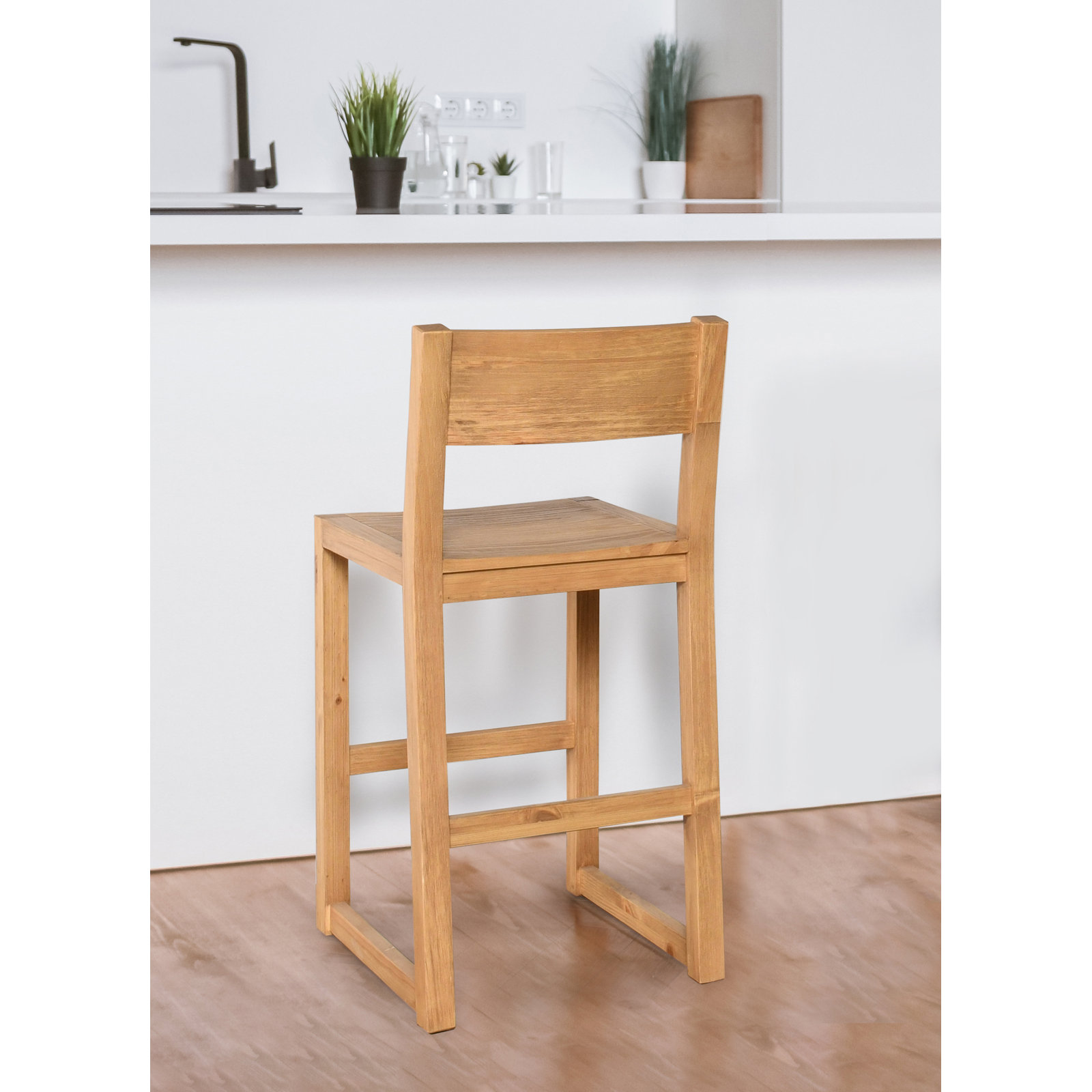 Modica 30" Bar Stool, Counter Stool (24" Seat Height), Natural Brown