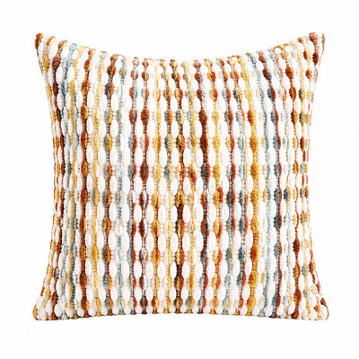 Boho Throw Pillow Cover Set, Tufted Chenille Decorative Cushion Covers with Tassel Accents for Sofa and Bed (Set of 2)