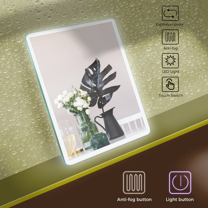 Miroir de salle de bain Crisann, 31,89 po x 24,02 po