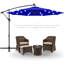 Parasol de marché à DEL 10 pi à DEL pour terrasse, piscine, jardin et inclinaison facile, abat-jour en polyester, 8 nervures - bleu ciel-577441163
