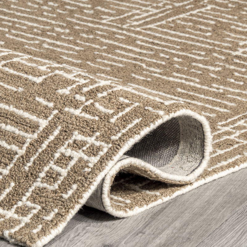 Natural Honey and Alabaster Wool Rectangular 10' x 14' Rug