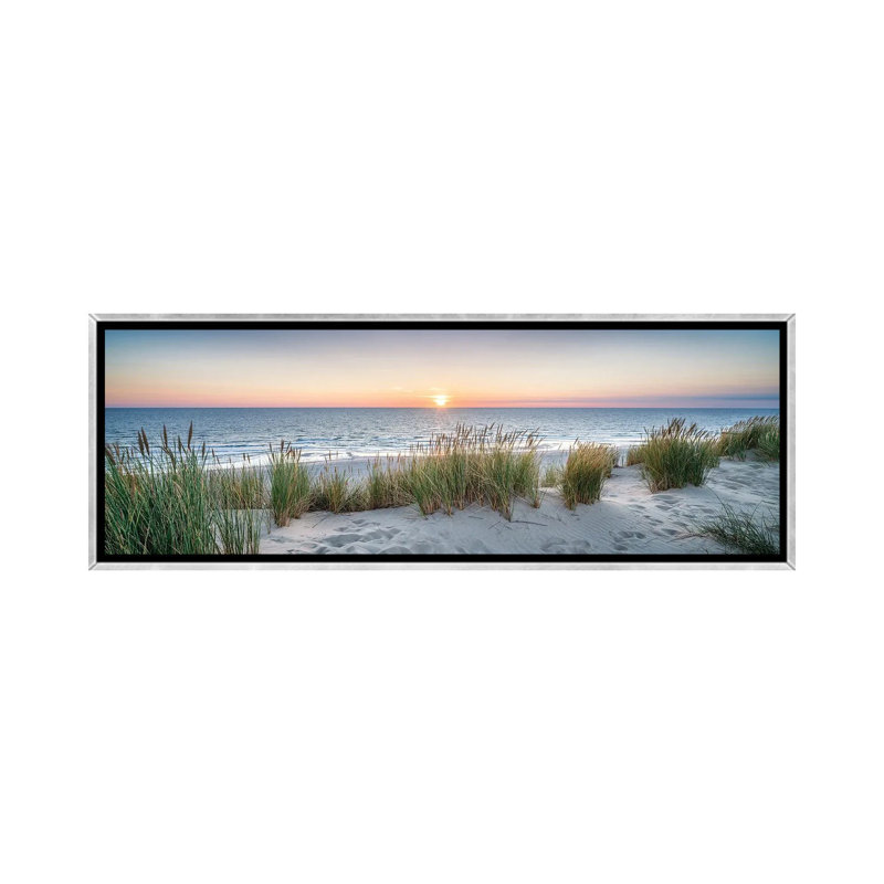 «Dune Beach Panorama At Sunset» par Jan Becke, reproduction encadrée sur toile, Toile avec cadre flottant, H 20 po x l 60 po