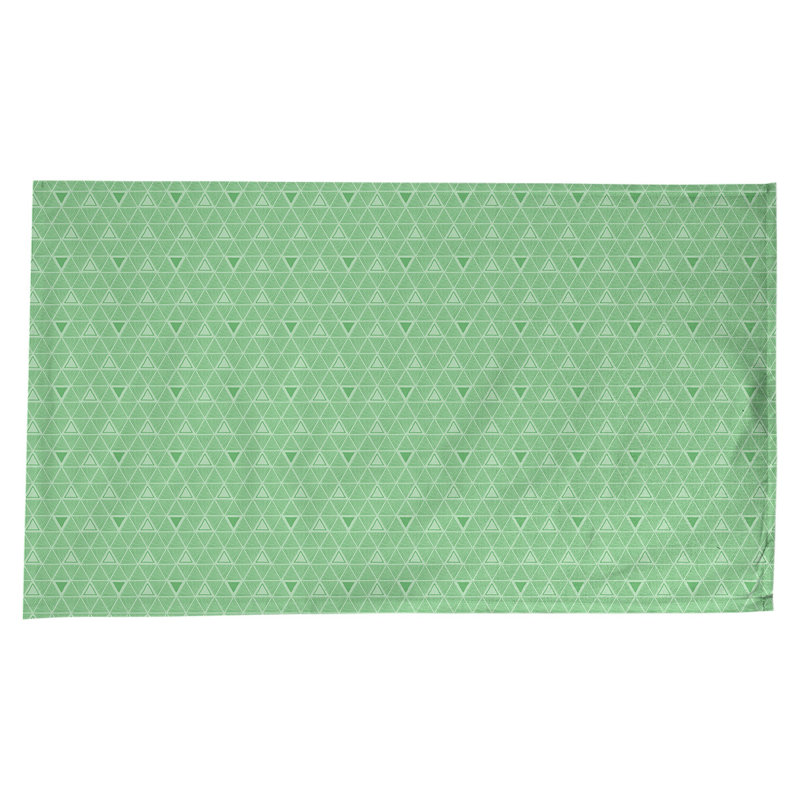 Nappe géométrique en coton - Triangles dessinés à la main, collection Jordao, lavable à la machine, Vert clair