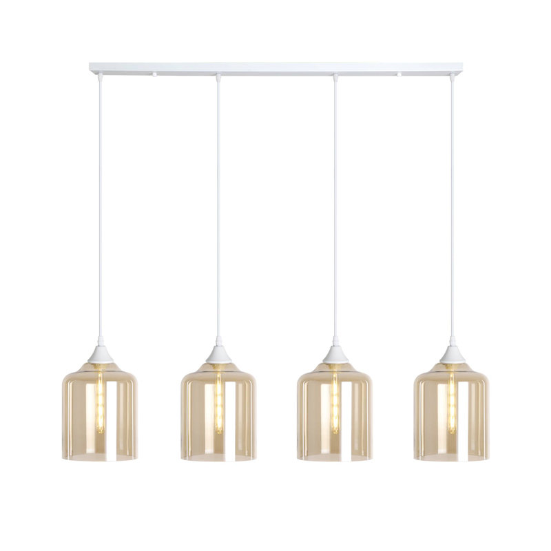 Gunda 4 - Light Kitchen Island Pendant, Amber, White