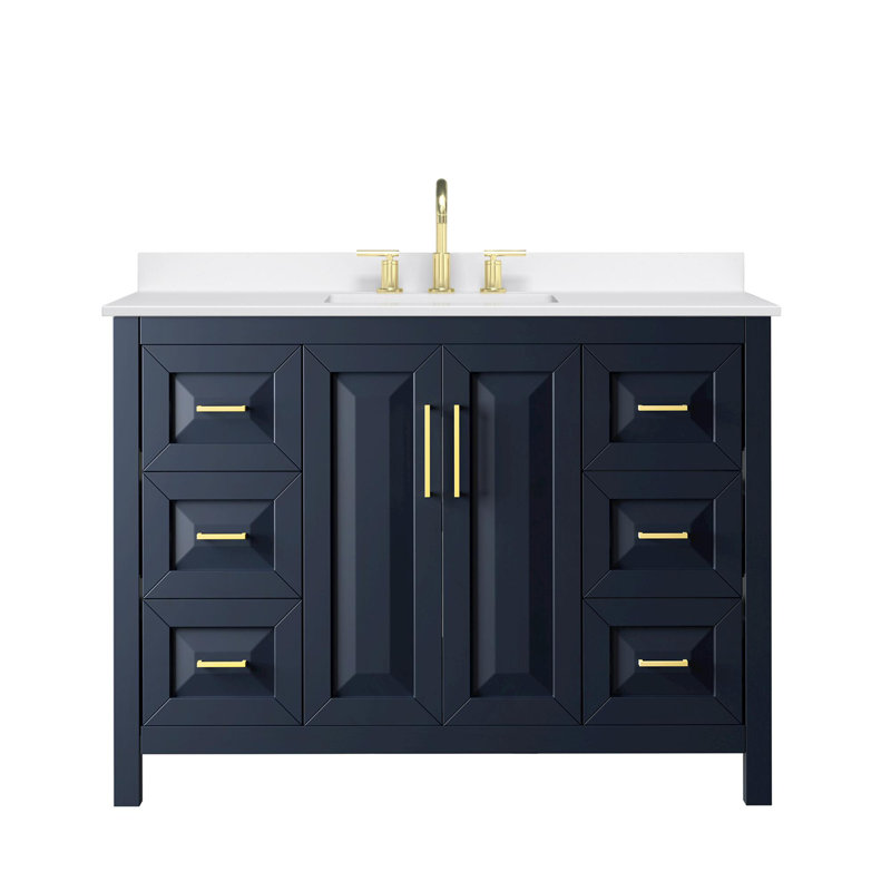 Daria 48'' W Vanity, Giotto Quartz, Brushed Gold, Blue