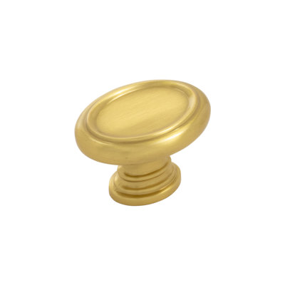 Poignée ovale de la collection Berkshire - Poignée d'armoire en laiton doré brossé de 1-1 / 2 po x 1-1 / 8 po - Quincaillerie de ferme pour tiroirs et armoires